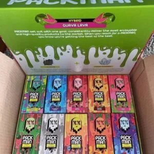 Experience the balanced effects of Packman Quava Lava - Hybrid, blending tropical flavors with uplifting energy and soothing relaxation.