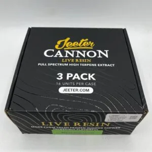 Experience Jeeter Live Resin Cannons: potent, flavorful live resin in a convenient, pre-filled device for on-the-go enjoyment.