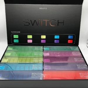 Discover Boutiq Switch V4 Disposable: sleek design, vibrant flavors, long-lasting battery, USB-C charging, and advanced leakproof technology!