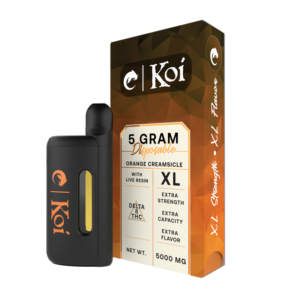 Experience potent effects and rich flavor with Koi Delta 8 Live Resin 5G Disposable, featuring premium live resin for smooth, long-lasting enjoyment.