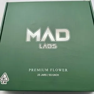 Mad Labs Premium Flower 25 Jars offer top-quality, carefully cultivated cannabis with rich flavors, consistent potency, and freshness in every jar.