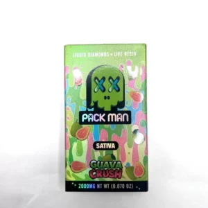 Packman Guava Crush: a tropical hybrid with sweet guava flavors, energizing effects, and a refreshing, smooth finish.
