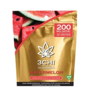 3Chi Delta 9 THC Gummies 200mg, 20ct - Watermelon