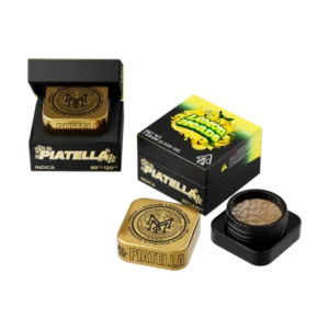 Experience Muha Meds Lemon Heads Piatella—solventless Indica concentrate bursting with citrus flavor, creamy texture, and deeply relaxing effects.